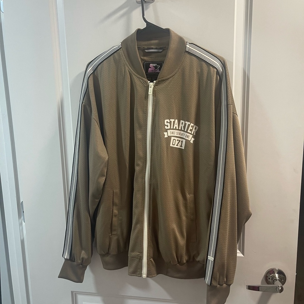 Starter Men's Brown Varsity Zip Up Size Medium - Picture 2 of 9